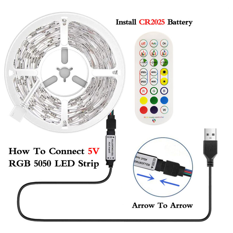 Bande lumineuse LED USB Bluetooth, ruban de lampe flexible, rétroéclairage d'écran de bureau, diode, RVB, TV, 5V