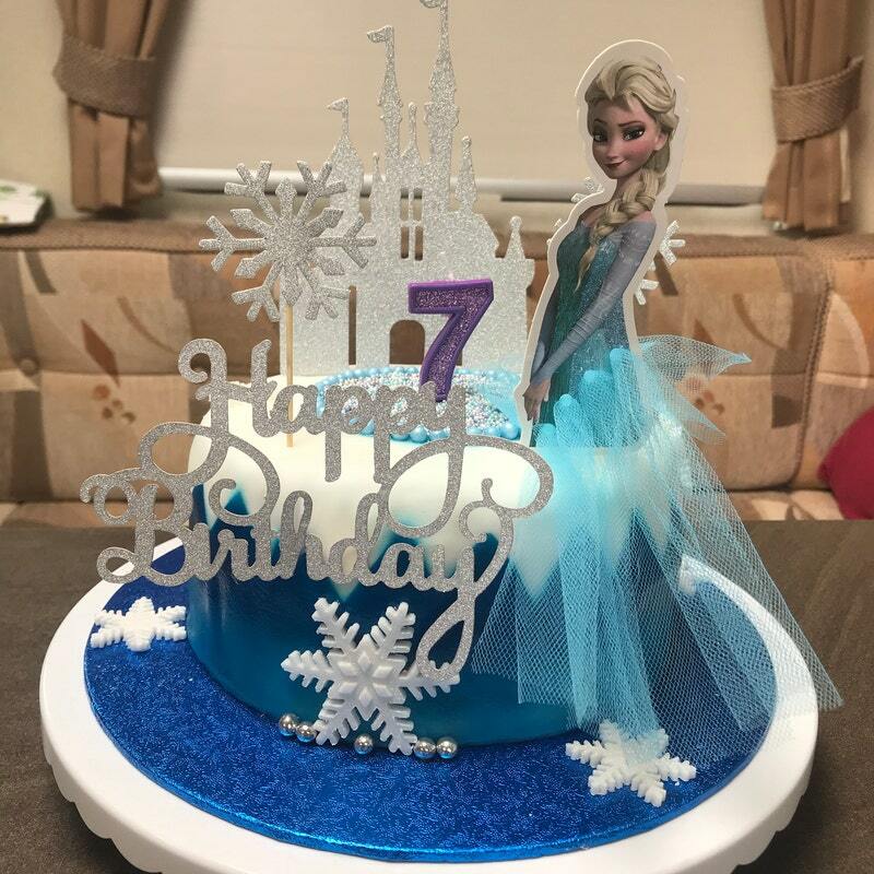 Decoración de pastel de princesa de Disney, decoración de pastel de Frozen, Cupcake, decoración de pastel con bandera para Baby Shower, suministros de feliz cumpleaños, fiesta