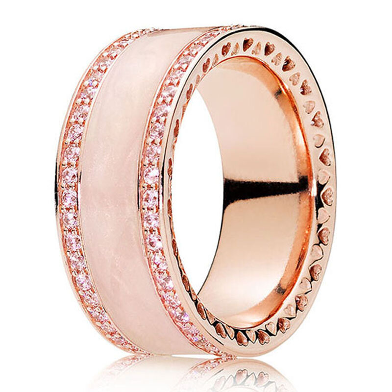 Nuovo anello Pandora in argento Sterling 925 Openwork Vintage charm Lace Of Love Promise Signature Band Ring per gioielli da donna