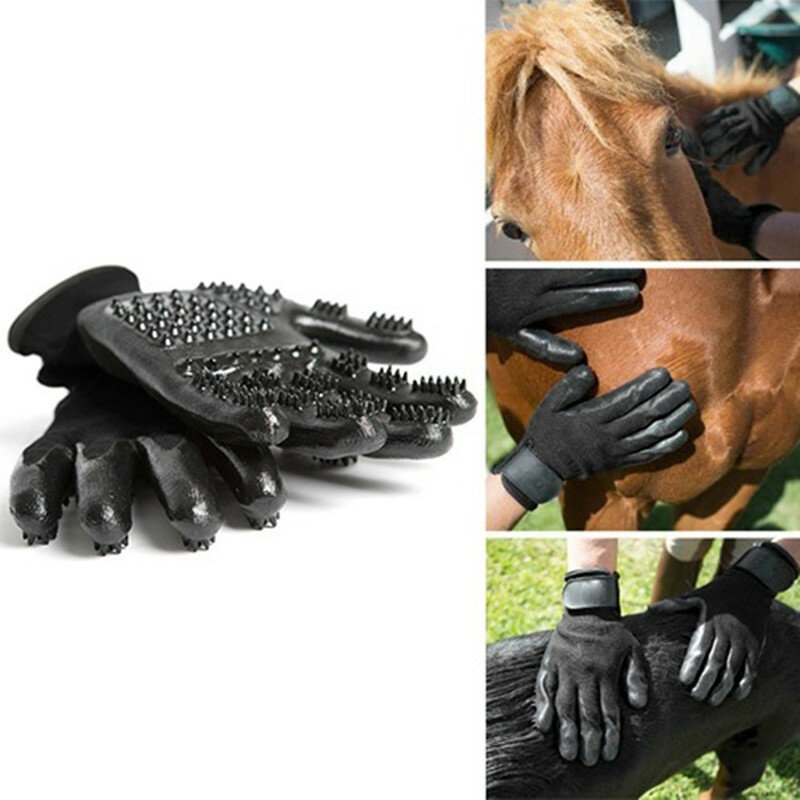 1 paar Glove für Katzen Weiche Gummi Pet Haarentferner Hund Pferd Katze Verschütten Bade Massage Bürste Reinigen Kamm für Tiere