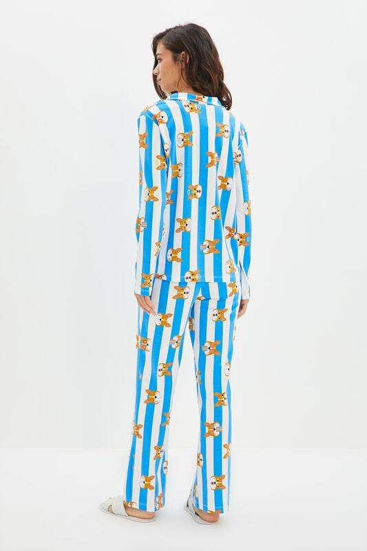 Trendyol-Conjunto de pijama de punto con estampado de animales, ropa de dormir, THMAW22PT0772