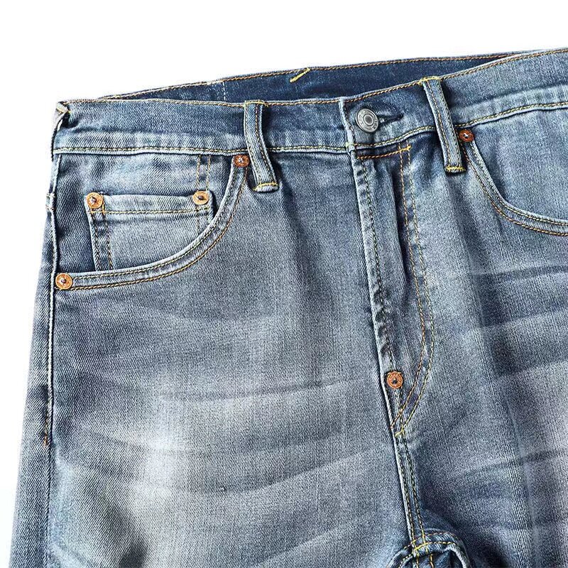 Мужские прямые джинсы в стиле ретро 90-х годов, повседневные японские джинсы в стиле ретро, в стиле хип-хоп с цветами в виде чаек, 2022