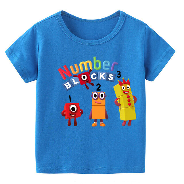 Crianças bonito numberblocks roupas crianças verão moda camiseta bebê meninos dos desenhos animados tshirts da criança meninas manga curta casual topos