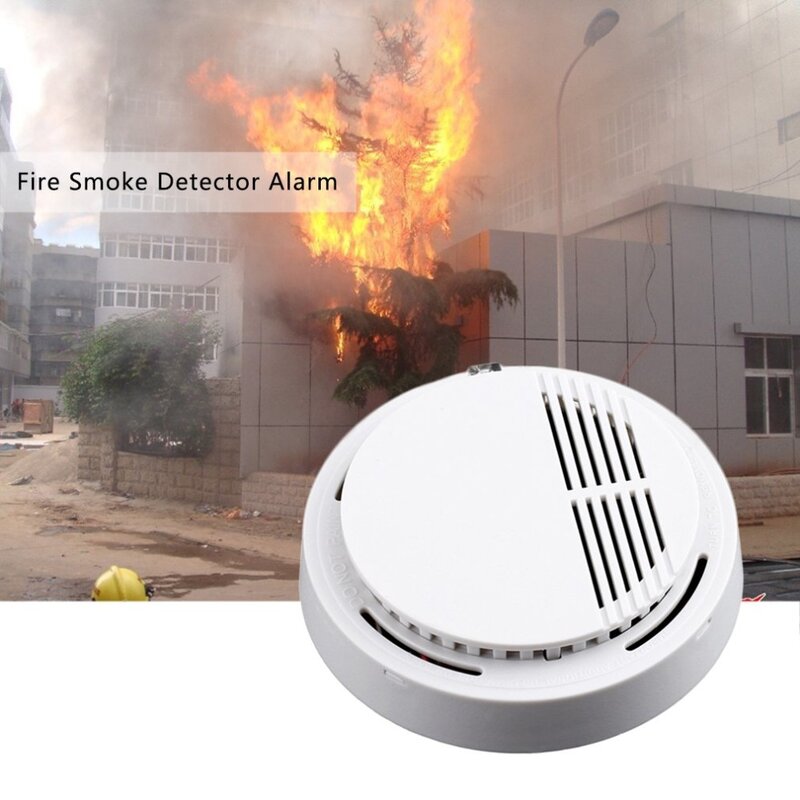 10Pcs Smoke Sensor Alarm Sensitive Photoelectric Independent Fire Smoke Detector for Home Security Alarm System