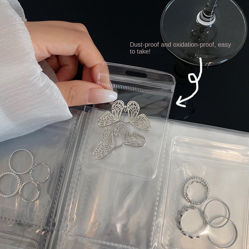 Zlalahaja Anti-Oxidatie Sieraden Organizer Bag Transparante Ketting Armband Oorbellen Ringen Plastic Kleine Verpakking Opbergzakken