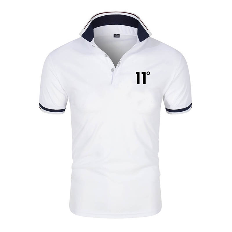 Męska marka 11 stopni drukowane koszulka Polo z krótkim rękawem w stylu Casual, letnia modna, z klapami koszulka 2022 odzież uliczna Plus rozmiar odzież męska
