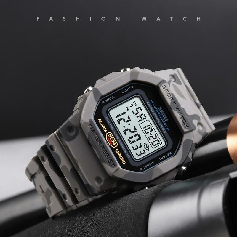 Skmei Sport Horloge Mannen Multifunctionele Digitale 2 Tijd Count Down Heren Horloges Mode Retro Mannelijke Horloges Reloj Hombre