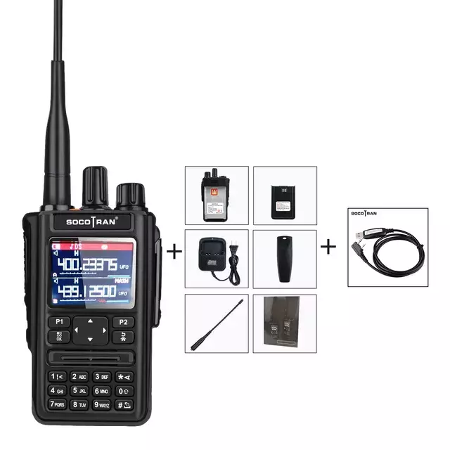 Modulação automática da frequência da frequência da aviação do bluetooth do rádio handheld exterior de walkie talkie da faixa completa uv