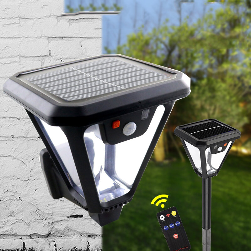 Lampe solaire à 100 LED avec détecteur de mouvement, imperméable, luminaire d'extérieur, 3 Modes d'éclairage, idéal pour un jardin, une cour ou une clôture