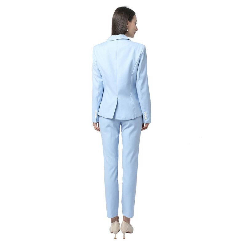 Set 2 Potong Wanita Setelan Kerja Kantor Blazer & Celana Satu Kancing Desain Mode Wanita Blazer Formal Pas Badan Pakaian Bisnis