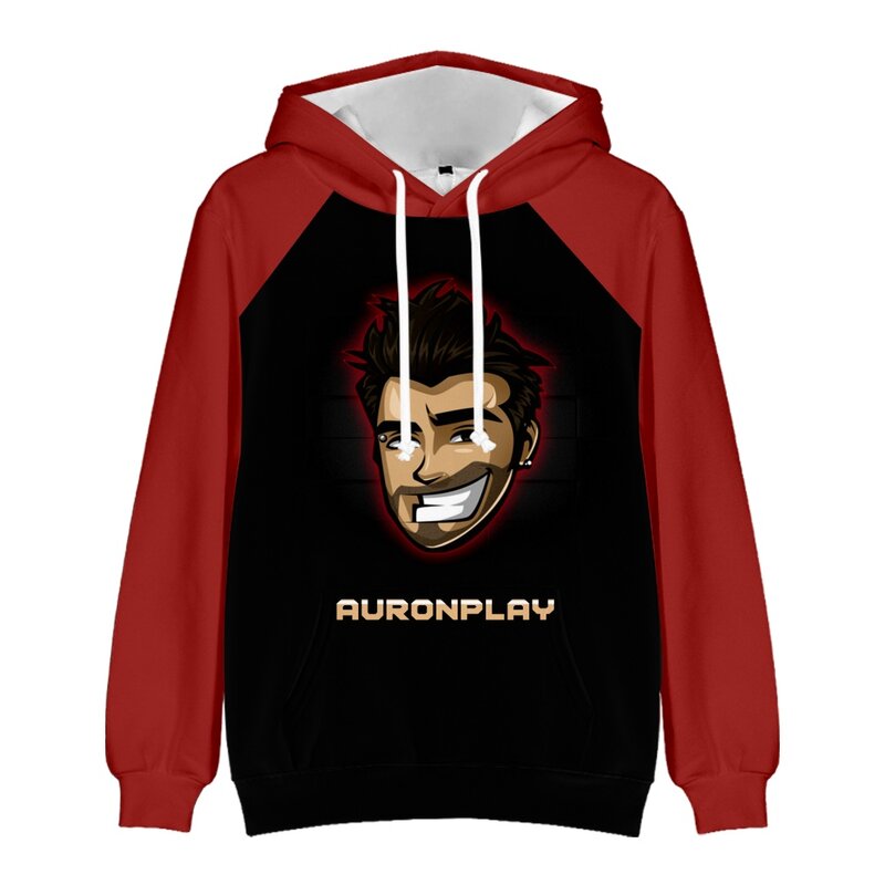 Hoodie Pria Jaket Pullover Auronplay Merch Pakaian Olahraga Cosplay Game Cetak 3D untuk Pria dan Wanita Pakaian Jalanan Kasual