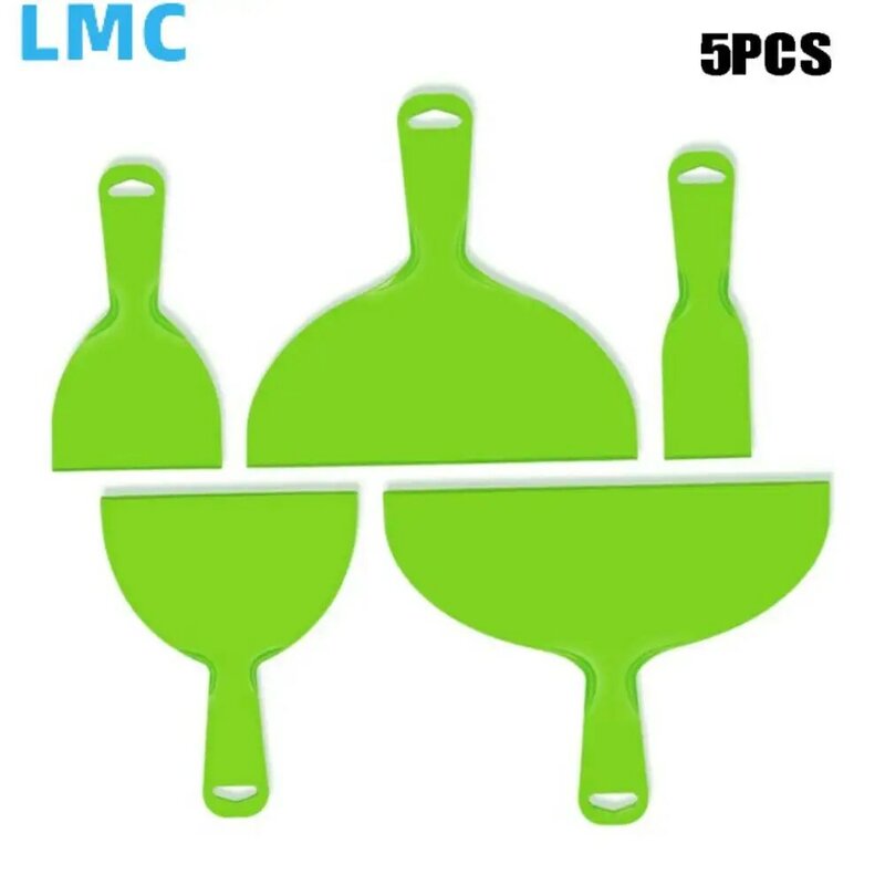 LMC 5Pieces Plastic Putty Knife Set Flexible Paint Scraper Tool For Wallpaper Baking Wall Car Putty Film Repairing Paint