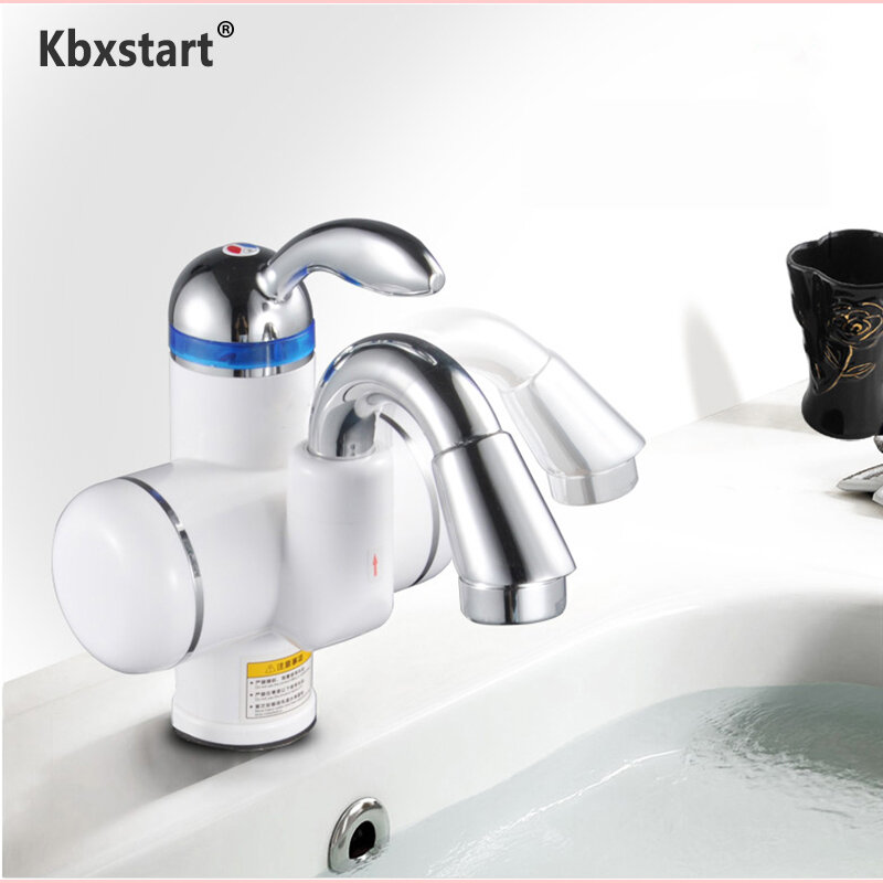 Kbxstart 220V podgrzewany kran z podgrzewaniem wody mały rozmiar łazienka Banheiro elektryczny natychmiastowo gorący bojler Tap 180 obrót