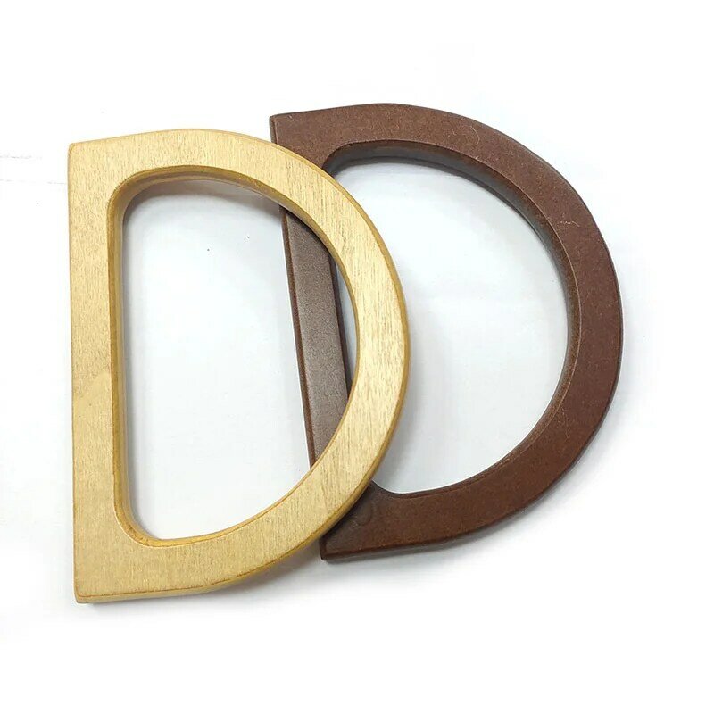 Bag Handle DIY Quality Wooden Bamboo Wrist Bag Hardware Accessories Round D-shaped Bag Handle Ring Carry Ring