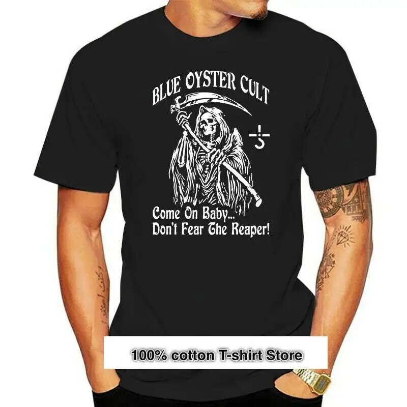 Camiseta de manga corta para hombre, camisa de moda de calle, color azul, de culto de OYSTER, Don FEAR THE REAPER, de verano