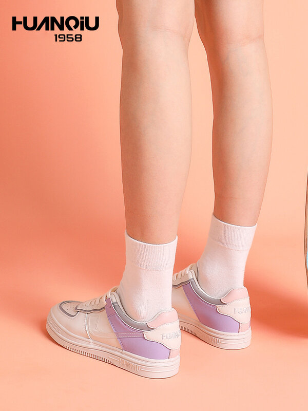 HUANQIU-여성용 럭셔리 경화 신발, 플랫폼, 2022 여성용 스니커즈, 패션, 여러 가지 빛깔의 학교, 캐주얼 및 통기성, 테니스