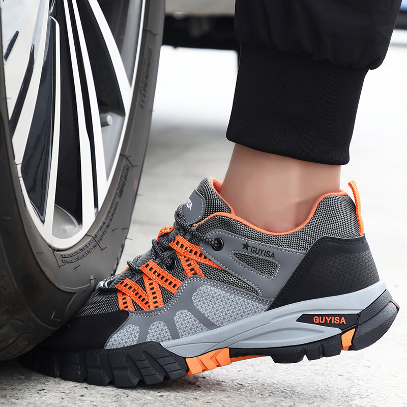 Homens sapatos de segurança botas de trabalho aço toe indestrutível tênis de trabalho proteção calçados masculinos respirável caminhadas bota industrial