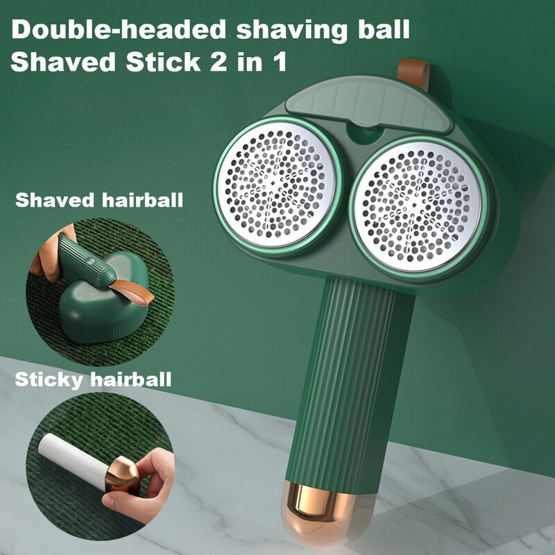 2 IN 1 Lint Remover for Clothing Double-Headed Hair Ball Trimmer Lint Roller Pellet Machine USB Rechargeable Fabric Shaver