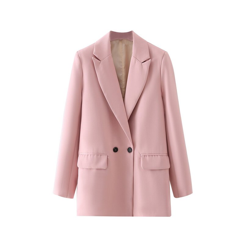 2022 wanita Double Breasted Blazer kantor wanita longgar klasik mantel setelan jaket wanita Chic pakaian luar Veste Femme