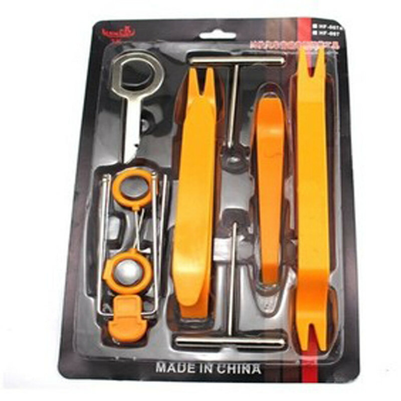 12pcs/set Car Radio Remover Removal Puller Pry Tool Car Door Panel Trim Upholstery Retaining Clip Plier Hand Audio Tool Set