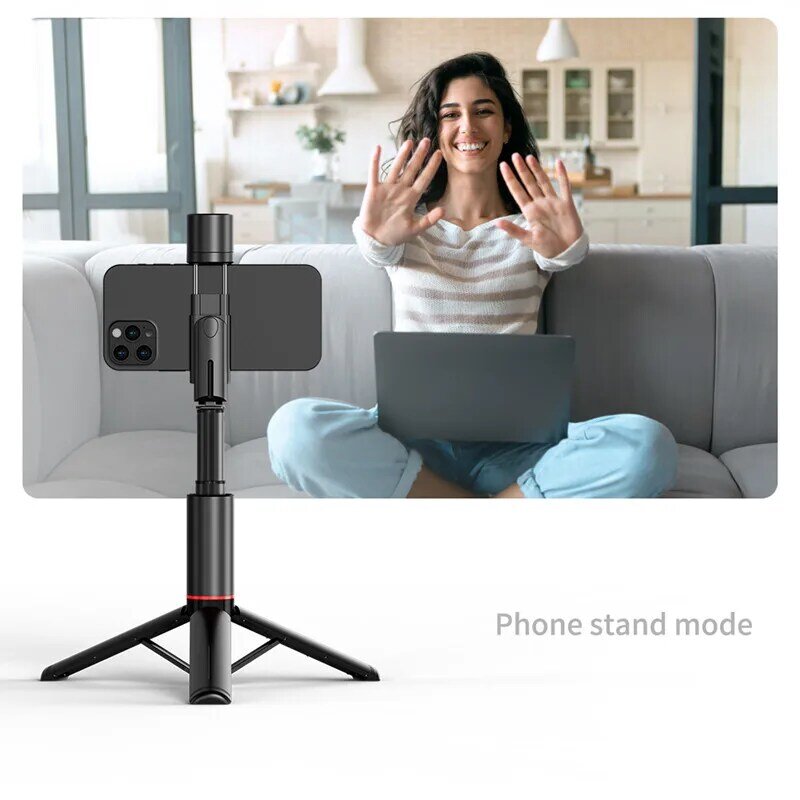 Fangtuosi 2023 novo portátil sem fio bluetooth telefone selfie vara tripé com luz de preenchimento do obturador bluetooth para iphone huawei
