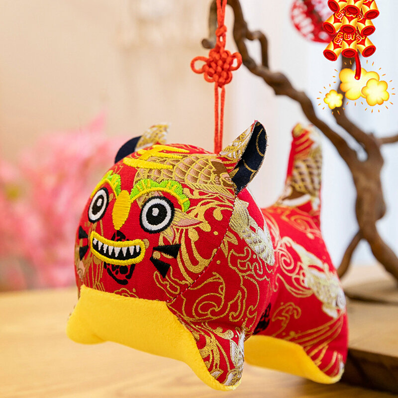 Tigre bonito mascote brinquedo de pelúcia tigre brinquedo de pelúcia 2022 decorações do ano novo chinês pingente boneca crianças presente primavera festival ornamento