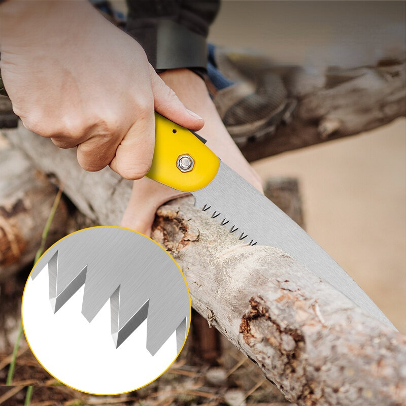 Deli 7'' 10'' Sharp Folding Saw Solid Wood Cutting Branches Pruning PVC Pipe Cutting Multifunctional Woodworking Hand Tools