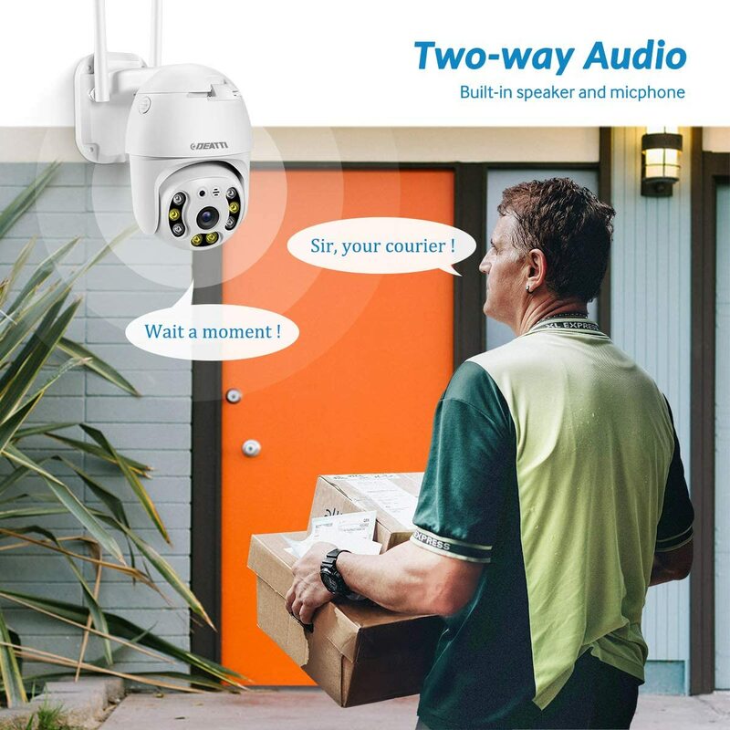 IP 1080P PTZ Wifi Camera  DEATTI or TMEZON Surveillance Camera Outside Two-way Audio PIR Motion Detect Support 128G SD