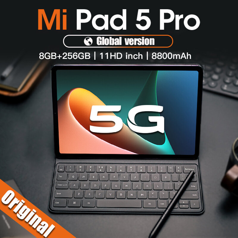 새로운 오리지널 Mi Pad 5 Pro 태블릿 안드로이드 10 태블릿 Pc 8GB 256GB 안드로이드 태블릿 11 인치 Google Play WiFi tablette 4G 5G 네트워크