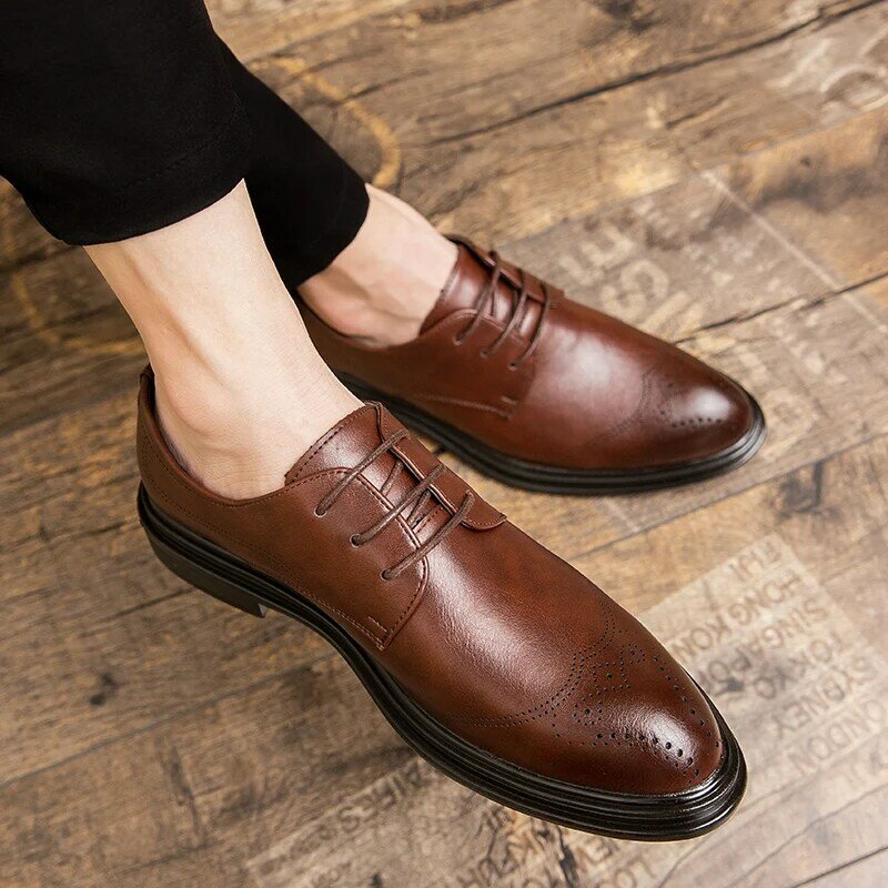 Derby shoes business office shoes formal shoes wedding shoes groom leather shoes lace up shoes meeting shoes dress shoes