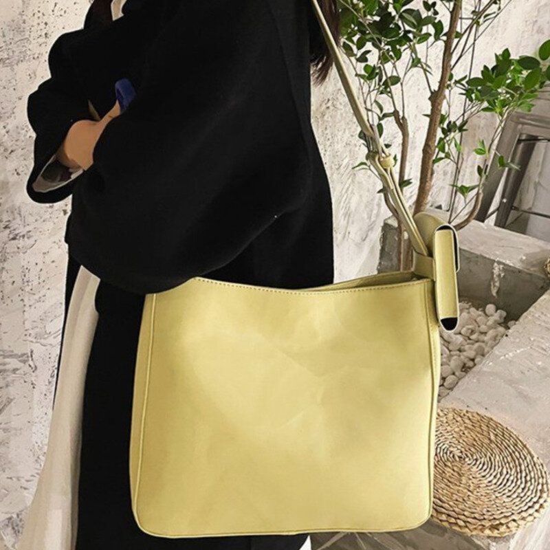 Women's Retro Large Capacity PU Shoulder Bag Woman Crossbody Handbag Casual Tote Shopper Bag Ladies Summer Cell Phone Purse