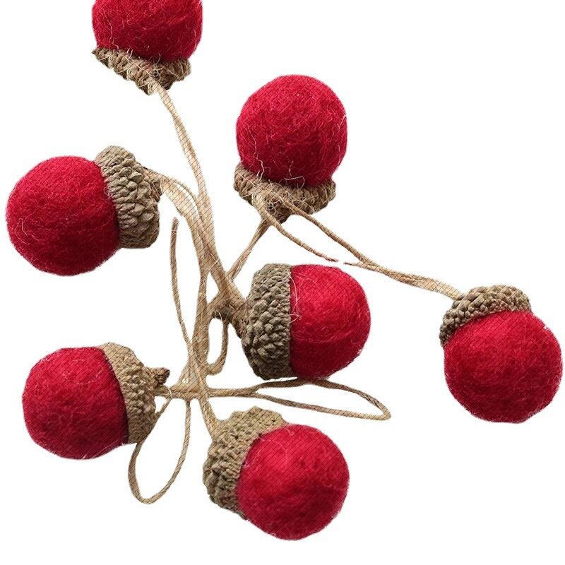 Bolas redondas de fieltro de lana, pompones de colores mezclados, conos de pino, venta al por mayor