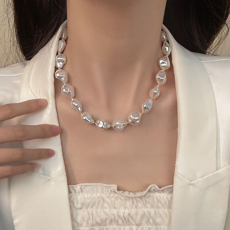 女性のためのファッショナブルな真珠のネックレス,パーティーギフト,新しいトレンド2022