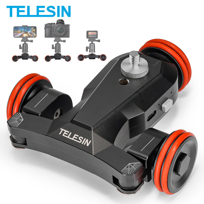 TELESIN กล้อง Dolly Slider รางไฟฟ้ารีโมทคอนโทรลสำหรับกล้อง DSLR GoPro Insta360 Canon Nikon Sony สมาร์ทโฟน