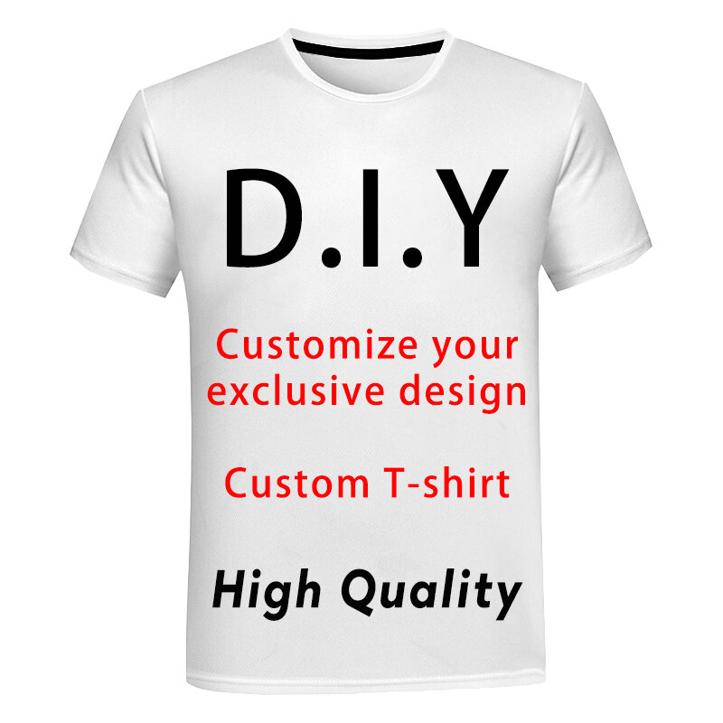 Высококачественная футболка из полиэстера с 3D принтом «сделай сам», дизайн под заказ, футболки в стиле хип-хоп для мужчин и женщин, топы, пос...