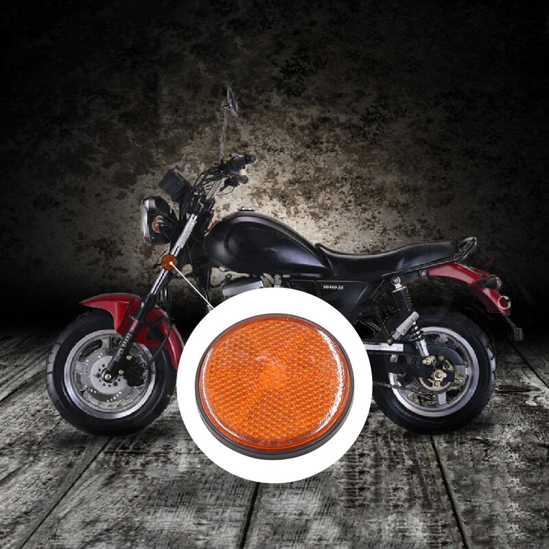 Refletor redondo universal da motocicleta, luzes laterais reflexivas para o carro, caminhão, reboque, laranja, 60mm