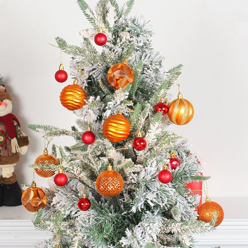 Adorno de bola de Navidad de plástico colorido, 26 piezas, colgante de árbol de Navidad, decoración para el hogar, regalos de Año Nuevo