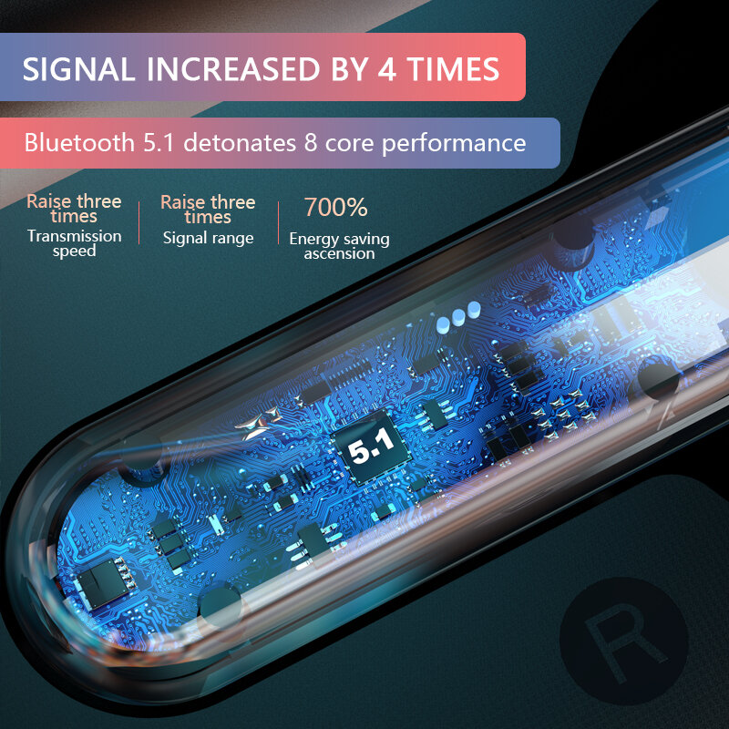 TWS 헤드셋 블루투스 5.1 LED 디스플레이 터치 cotrol 2200mAh 충전 박스 무선 헤드폰 이어폰 (마이크 이어 버드 포함)