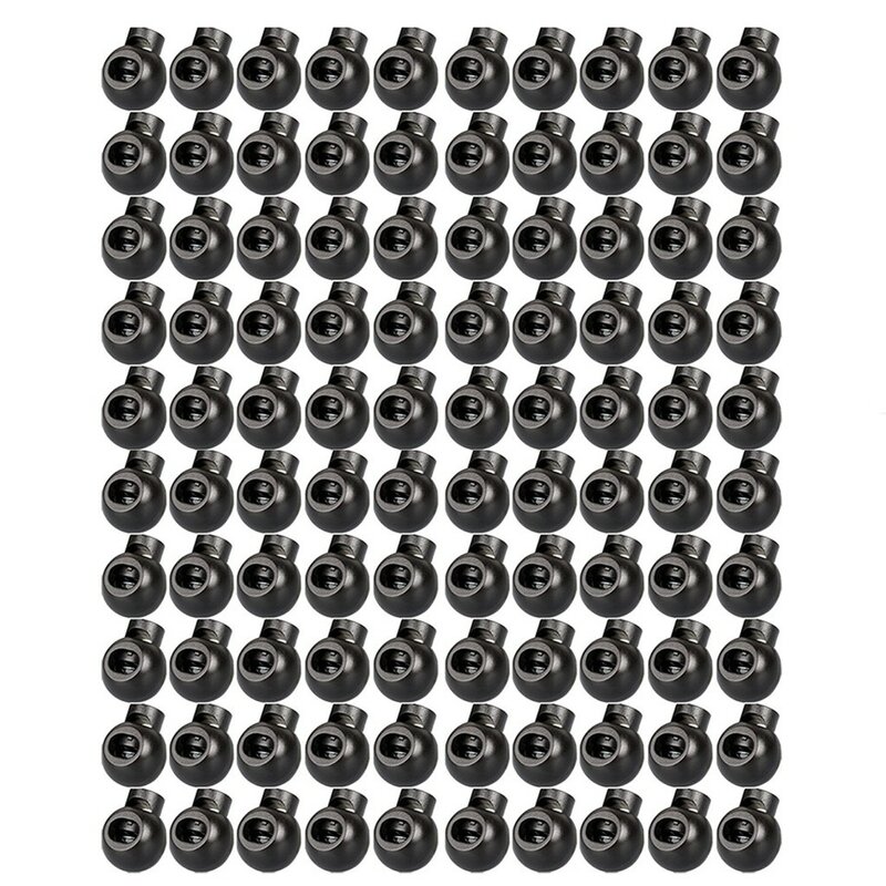 25/50/100個ロープコードロッククリップラウンドボール形状の荷物ストラップ終了ストッパースライドプラスチック縫製ガーデンホームコードロック コードストッパー
