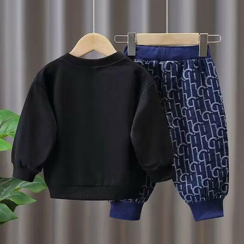 Children's Spring Suit 2023 New Boys Sweater Pants Suit Korean Casual Clothes Suit Baby Boys Clothes Two-piece Suit