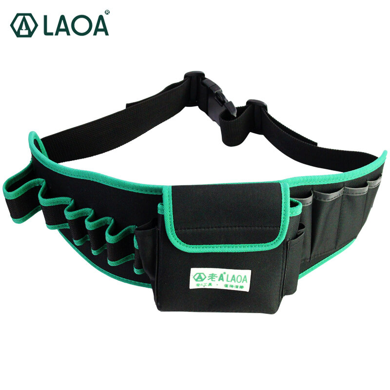 LAOA-Bolsa de herramientas de cintura, resistente al agua, multifunción, portátil, fácil de llevar, destornillador, alicates, cinturón de reparación de electricista