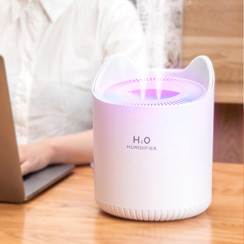 New Double Nozzle Humidifier 4.5L Mist Maker Broadcast Aromatherapy Essential Oil Diffuser With LED Light Home Air Humidifiers