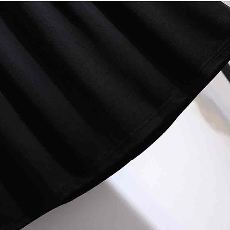 Женская юбка, черная модная женская юбка, новинка 2023, летняя Однотонная юбка для отдыха с высокой талией, тонкая юбка с промежностью, Женская юбка T69