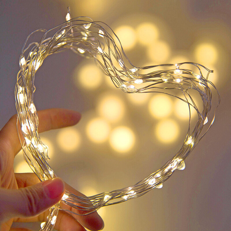 10/20/30m led luzes da corda usb fio de prata cobre guirlanda luz à prova dwaterproof água luzes de fadas para a festa de casamento de natal decoração