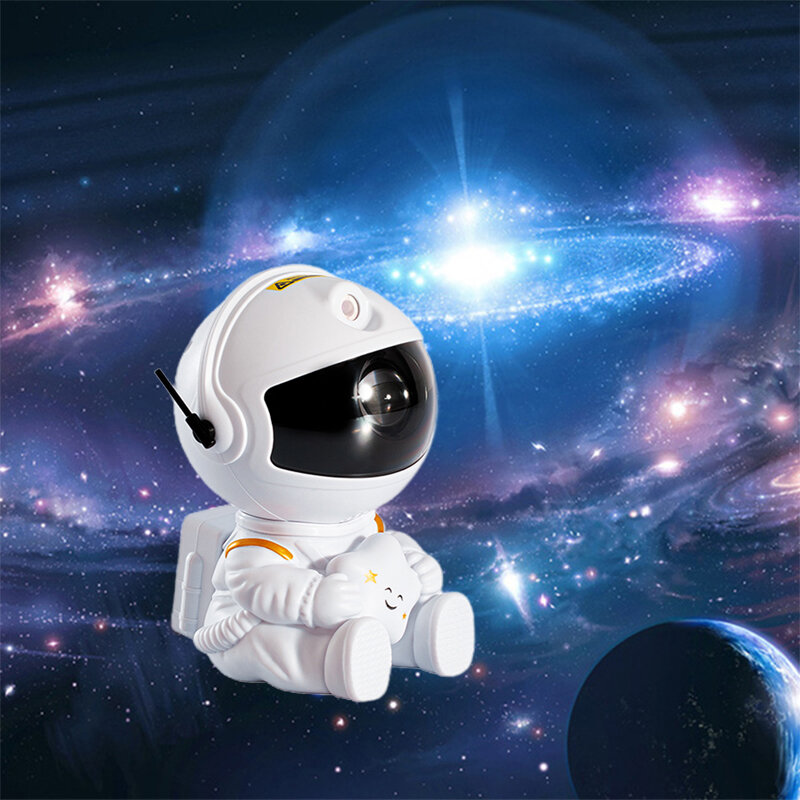 Cahaya Utara Proyektor Astronot Langit Berbintang LED Lampu Malam Galaxy Star Bluetooth USB Pemutar Musik USB Pengisi Daya Lampu Bintang