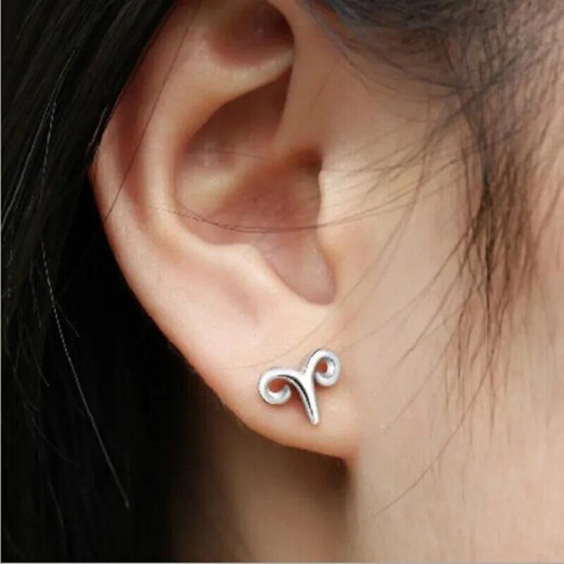 925 Sterling Silver Sheep Horns Stud Earrings For Women Girl Trendy Fine Jewelry Accessories Gift