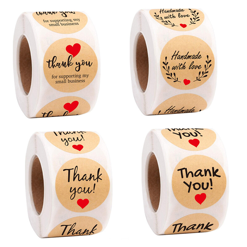 50-500 Buah 1 Inci Stiker Hati Kekasih Teman Paket Kotak Kartu Pesta Terima Kasih Label Pembungkus Hadiah Stiker Penyegelan Alat Tulis Dekorasi