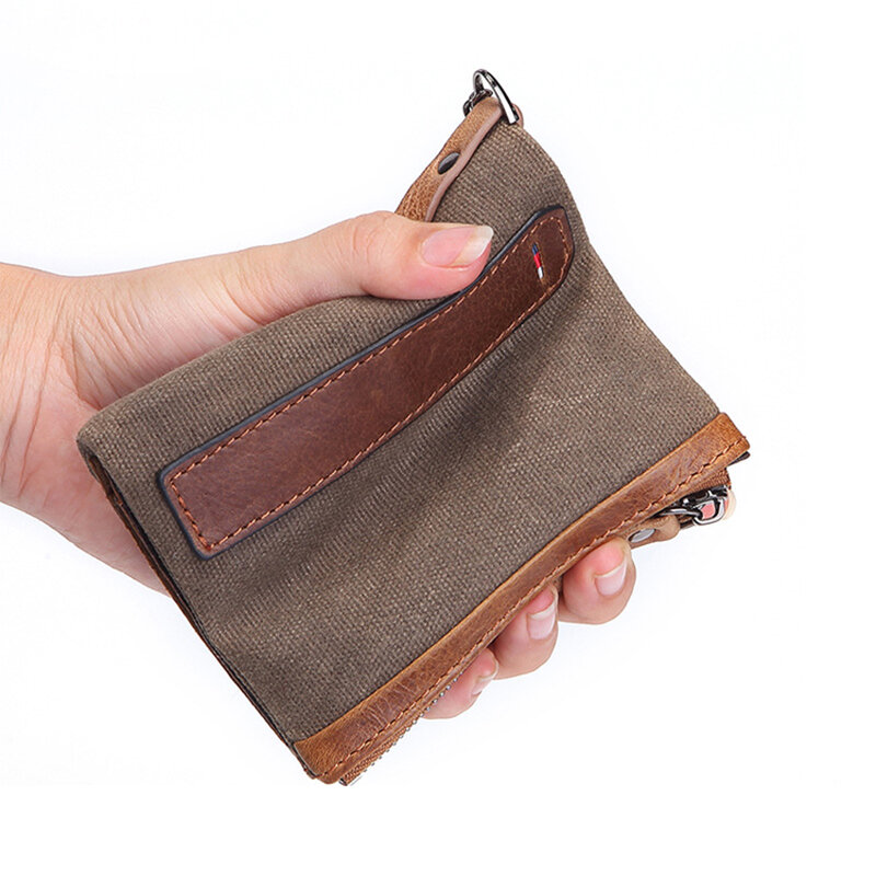 Original Echtes Leder männer Brieftaschen Luxus Geschenke RFID Karte Halter für Männer Hohe Qualität Brieftasche Ketten Vintage Kurze Geldbörsen