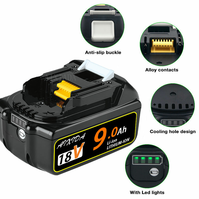 9000mAh battery 18v volt for Makita Rechargeable batteries 9.0Ah BL1860 Lithium ion batteri BL1840 BL1850 BL1830 BL1860B