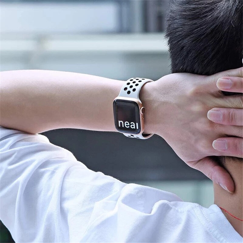 Correa de silicona para Apple Watch, pulsera deportiva de 44mm, 49mm, 45mm, 42mm, 41mm, 38mm, 40mm, 44mm, iwatch 8 SE 7 6 5 Ultra 49mm